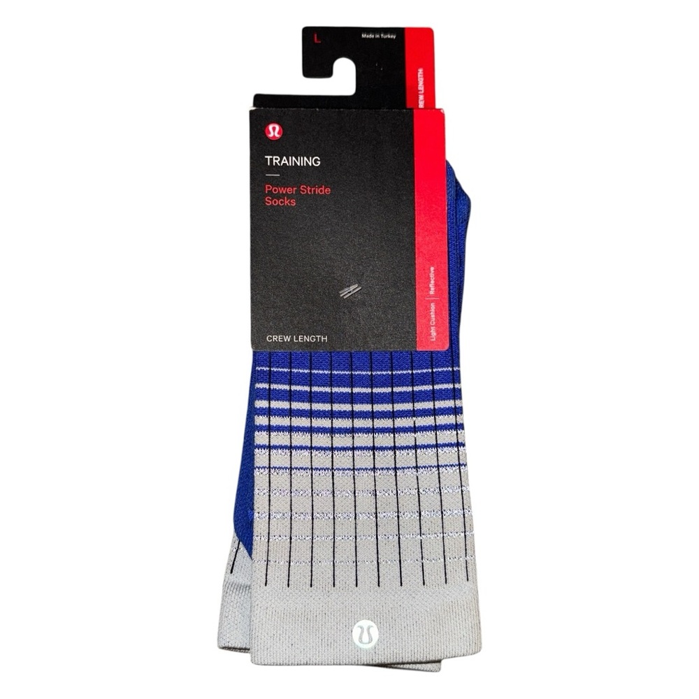 Lululemon Men’s Power Stride Crew Socks Size Large 9.5-12 VBZB